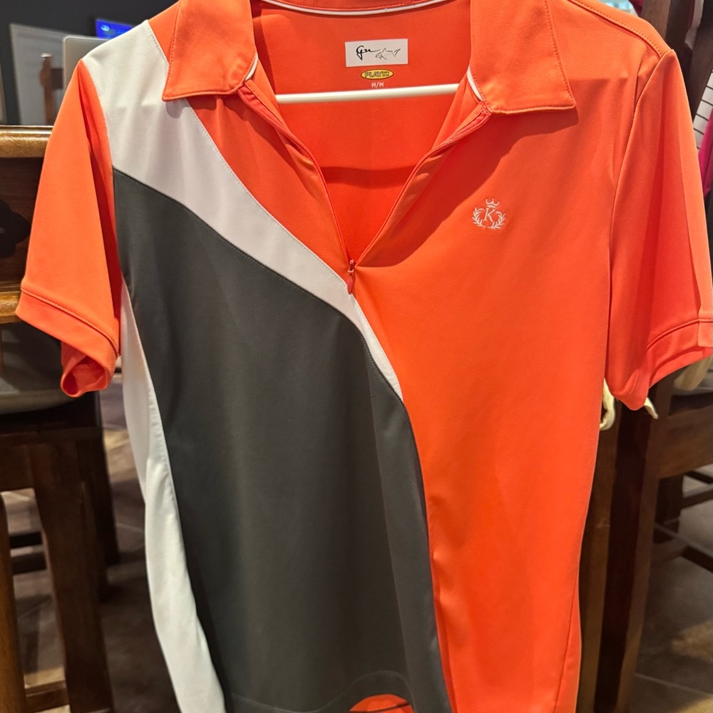Greg Norman Collection Orange and Gray Women's Top